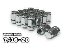 Load image into Gallery viewer, 20-Piece Set | 1.4” Tall | Chrome | 7/16-20 Thread | 3/4” Hex Drive | Bulge Acorn | Wheel Lug Nuts