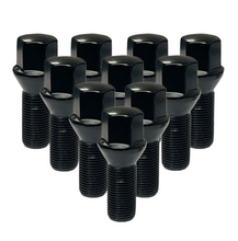Load image into Gallery viewer, 20x Black M14x1.25 Cone Lug Bolt 28mm Shank 17mm Hex Fit BMW Mini G&F-Body Rim