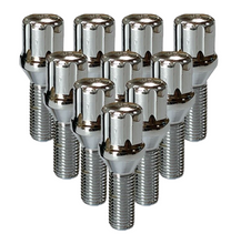 Load image into Gallery viewer, Chrome M12x1.5 Cone Seat Spline Lug Bolt 28mm Shank