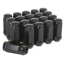 Load image into Gallery viewer, 20-Piece Set | 1.78” Tall | Black | 14x2 Thread | 3/4” Hex Drive | Bulge Acorn | Wheel Lug Nuts