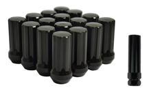 Load image into Gallery viewer, 32 Black Spline Lug Nuts 14x2.0 Fits 1999-2002 Ford F-250 F-350 Excursion + Key