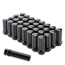 Load image into Gallery viewer, 32 Black Spline Lug Nuts 14x2.0 Fits 1999-2002 Ford F-250 F-350 Excursion + Key