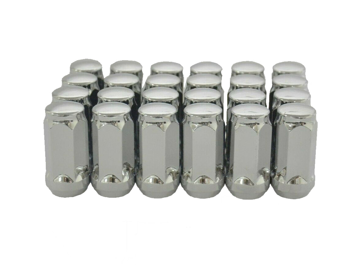 20 Chrome Bulge Acorn Lug Nuts M14x1.5 Cone Seat For Aftermarket Wheel