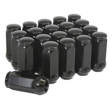 20 Black Bulge Acorn Lug Nuts M14x1.5 Cone Seat For Aftermarket Wheels 1.75