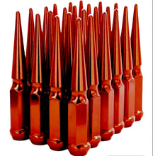 Load image into Gallery viewer, 20PC CHEVY/GMC/RAM 14X1.5 THREAD CHROME SPLINE SPIKE LUG NUTS 4.5&quot;+ SAFETY KEY
