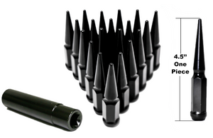 24PC 14X1.5 SPIKE LUG NUTS 4.5" + KEY [FIT: CHEVROLET]