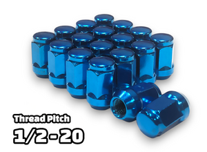 20 BLUE Lug Nuts 1/2-20 Bulge Acorn Lugs Closed End 1/2" For 5x4.5 5x5 5x5.5
