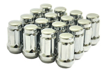 Load image into Gallery viewer, 16-Piece Set 1.4” Tall Chrome 1/2-20 Thread 6 Spline Tuner Locker Performance Wheel Lug Nuts Plus Security Socket
