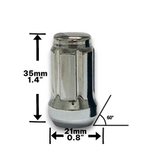 Load image into Gallery viewer, 16-Piece Chrome Lug Nuts 14x1.5 Spline Tuner Lug Nuts with Security Key Socket
