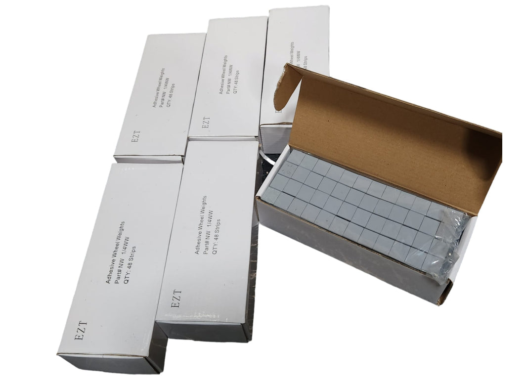 6 BOXES OF 1/4 OZ GRAY WHEEL WEIGHTS STICK-ON ADHESIVE TAPE 54LBS LEAD-FREE