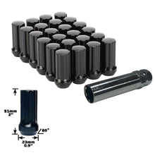 Load image into Gallery viewer, M12x1.5 Chrome Spline Tuner Wheel Lug Nut 2" Tall &amp; Socket Key Fits AFTERMARKET WHEELS
