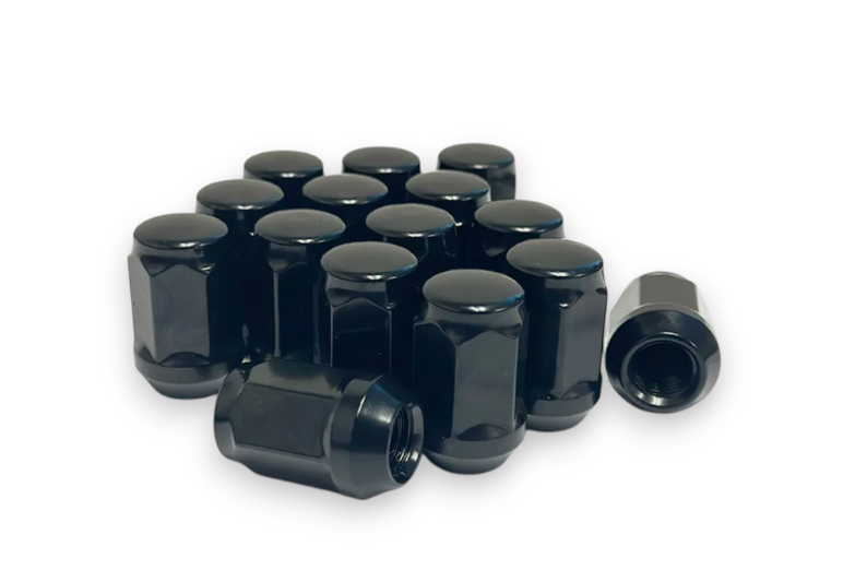 24PCS BLACK CONICAL SEAT 14X1.5 WHEEL LUG NUTS BULGE ACORN FOR FORD MODELS
