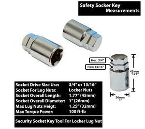4x Chrome 12x1.5 Cone Seat Anti-Theft Wheel Lock Lug Nut Set+Key Fit Honda, Acura, Chevy