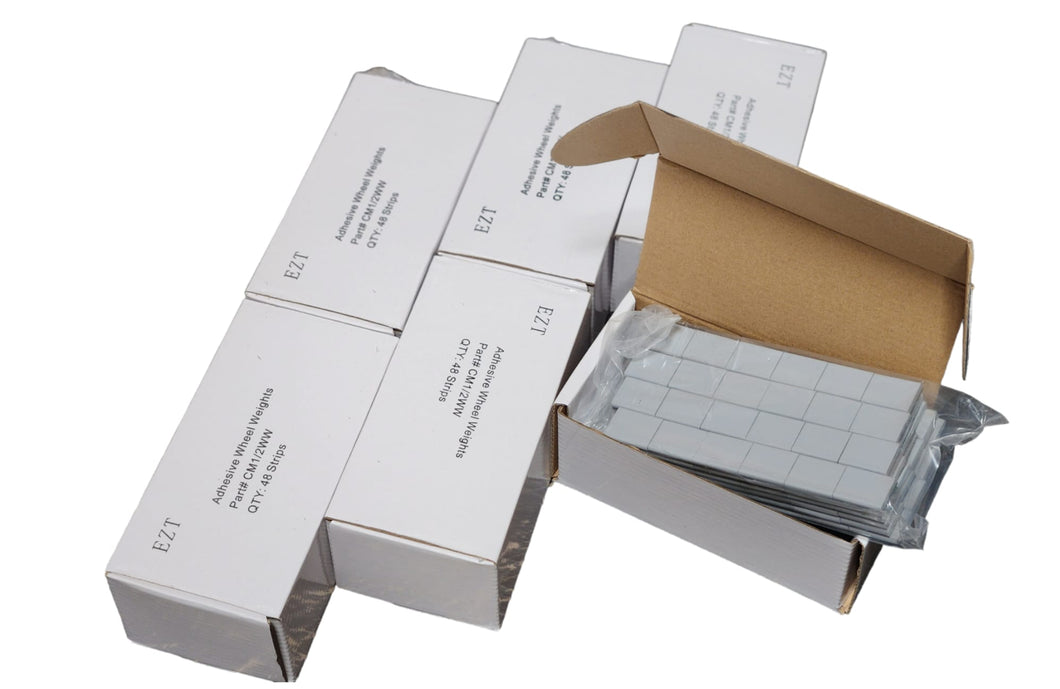 6 BOX 1/2 OZ GRAY WHEEL WEIGHTS STICK-ON ADHESIVE TAPE 54 LBS LEAD-FREE