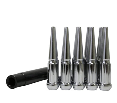 20PC CHEVY/GMC/RAM 14X1.5 THREAD CHROME SPLINE SPIKE LUG NUTS 4.5