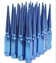 Load image into Gallery viewer, 20PC CHEVY/GMC/RAM 14X1.5 THREAD CHROME SPLINE SPIKE LUG NUTS 4.5&quot;+ SAFETY KEY
