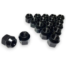 Load image into Gallery viewer, 1/2"-20 BLACK BULGE ACORN OPEN END WHEEL LUG NUTS  3/4" HEX  0.8'' TALL - WHOLESALE GREAT SAVING
